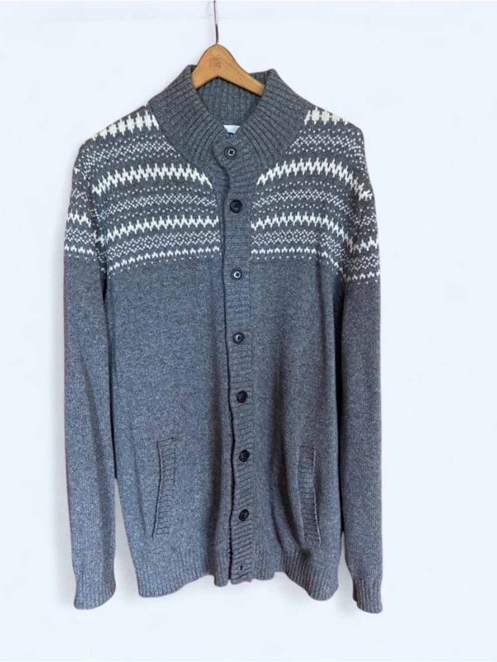 Old Navy Fair Isle Wool Blend Button Cardigan Sweater XL